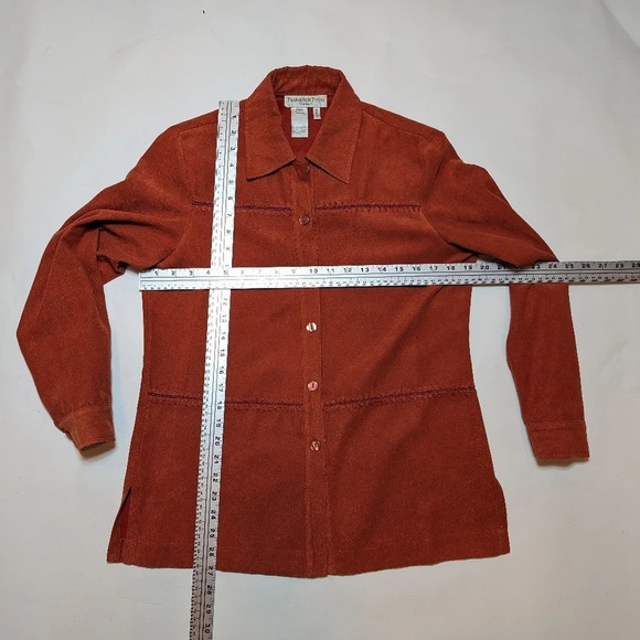 Vintage Proportion Petite Conrad C Woman Size 8 Burnt Orange Button Down Top - Picture 5 of 8